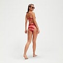 Bedruckter Triangel-Bikini mit Bändern für Damen Weinrot/Koralle