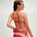 Women's Printed Banded Triangle Bikini Oxblood/Coral
