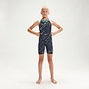 Bañador hasta la rodilla Fastskin Endurance®+ de espalda abierta para niña, azul marino