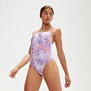 Women's Printed Adjustable Thinstrap Swimsuit Lilac/Coral