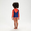 Infant Unisex Learn To Swim Essential Hooded Rash Top Blue/Coral