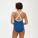 Shaping Entwine Bedruckter Badeanzug für Damen Blau/Weiß