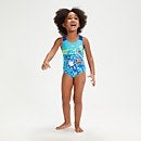 Bedruckter Badeanzug für Mädchen im Kleinkindalter Blau
