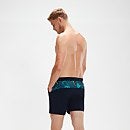 Bañador corto deportivo de natación con panel de 41 cm para hombre, azul marino