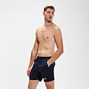 Bañador corto deportivo de natación con panel de 41 cm para hombre, azul marino