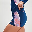 Bedruckte Panel-Shorts für Damen Blau/Koralle