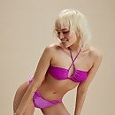 FLU3NTE Velours-Bikinihose Violett
