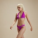 FLU3NTE Velours-Bikinihose Violett