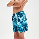 Boy's Printed 13" Swim Shorts Blue/Aqua