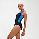 Women's Colourblock Splice Muscleback Swimsuit Navy/Blue
