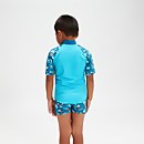 Infant Boy's Short Sleeve Printed Rash Top Set Blue