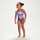 Bañador Learn to Swim con espalda cruzada para niña, morado