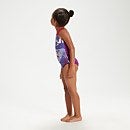 Schwimmlern-Kreuzrücken-Badeanzug für Mädchen im Kleinkindalter Violett