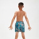Bedruckte 33 cm Schwimmshorts für Jungen Aqua/Orange