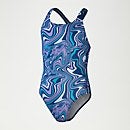 Girl's Printed Medalist Swimsuit Blue/Lilac