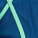 Top de entrenamiento con espalda cruzada Retro Floral para mujer, azul/verde