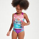 Bedruckter Badeanzug für Mädchen im Kleinkindalter Violett