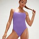 Verstellbarer Badeanzug mit dünnen Trägern für Damen Flieder