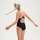 Girl's Thinstrap Muscleback Swimsuit Black/Pink