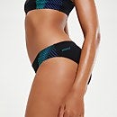 Bikini con estampado para mujer, negro/azul