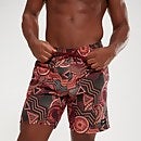 Pantaloncini da bagno Uomo Leisure Stampa digitale 45 cm Borgogna/Corallo