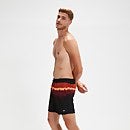 Men's Placement Leisure 16" Swim Shorts Black/Oxblood