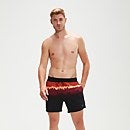 Men's Placement Leisure 16" Swim Shorts Black/Oxblood
