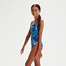 Girl's Shimmers in the Night Lane Line Back Swimsuit Blue