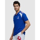 FIFA - Blue and White Printed Polo Collar Cotton T-shirt (LCEFIFAF1)
