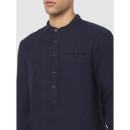 Navy Blue Regular Fit Solid Classic Cotton Casual Shirt (BACLOTH)