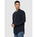 Navy Blue Solid Regular Fit Classic Casual Shirt (BASHACKET1)
