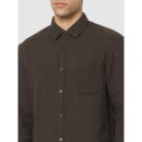 Brown Classic Regular Fit Casual Shirt (CADOUBLE)