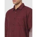 Maroon Solid Cotton Casual Classic Shirt (CAGRIND)