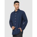 Navy Blue Solid Cotton Casual Classic Shirt (CAGRIND)