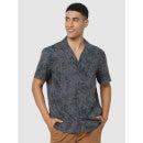 Charcoal Classic Regular Fit Floral Printed Casual Shirt (CALINFLO)