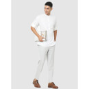 White Classic Regular Fit Casual Shirt (CASLUB)