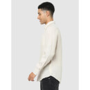 Cream Solid Classic Regular Fit Casual Linen Shirt (CATALIN)