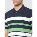 Navy Horizontal Regular Fit Stripes T-Shirt (Various Sizes)