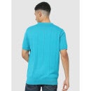 Blue Regular Fit Polo Collar T-shirt (CEFLOOR)