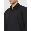 Black Classic Casual Long Sleeve Collar Regular Fit Shirt (MASANTAL)