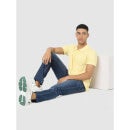 Yellow Solid Polo Collar T-shirt (TEONE)