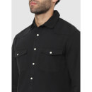 Black Solid Classic Casual Shirt (VAREVIENT)