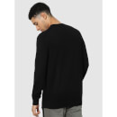 Black Solid V-Neck Viscose Rayon Pullover Sweater (BEFIRSTV)
