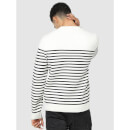 Off White Regular Fit Striped Pullover Sweater (BEMARIN)