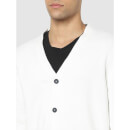 White and Black Striped Cardigan Sweater (CEBAPI)