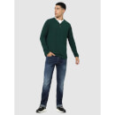 Green Solid Regular Fit Pullover Sweater (CECHILLPIC)