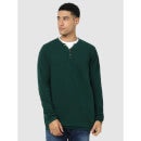 Green Solid Regular Fit Pullover Sweater (CECHILLPIC)