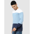 Light Blue Regular Fit Color Block Sweater (Various Sizes)