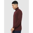 Maroon Solid Turtle Neck Cotton Pullover Sweater (CETURNIN)