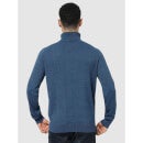 Blue Solid Turtle Neck Cotton Pullover Sweater (CETURNIN)